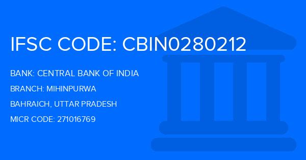 Central Bank Of India (CBI) Mihinpurwa Branch IFSC Code