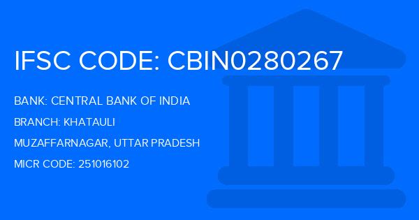 Central Bank Of India (CBI) Khatauli Branch IFSC Code