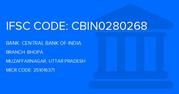 Central Bank Of India (CBI) Bhopa Branch IFSC Code