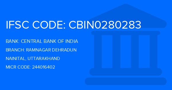 Central Bank Of India (CBI) Ramnagar Dehradun Branch IFSC Code