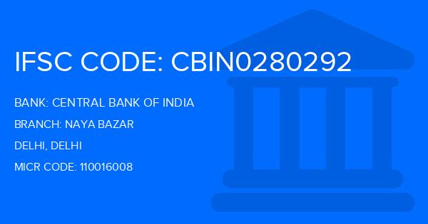 Central Bank Of India (CBI) Naya Bazar Branch IFSC Code