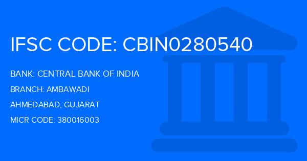 Central Bank Of India (CBI) Ambawadi Branch IFSC Code