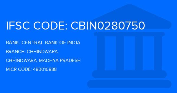 Central Bank Of India (CBI) Chhindwara Branch IFSC Code