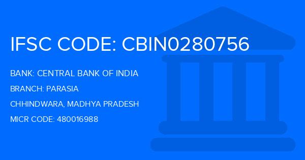 Central Bank Of India (CBI) Parasia Branch IFSC Code