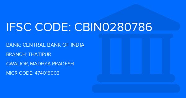 Central Bank Of India (CBI) Thatipur Branch IFSC Code