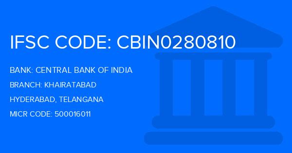 Central Bank Of India (CBI) Khairatabad Branch IFSC Code