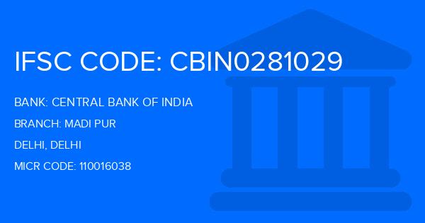 Central Bank Of India (CBI) Madi Pur Branch IFSC Code