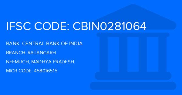 Central Bank Of India (CBI) Ratangarh Branch IFSC Code