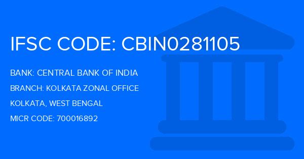 Central Bank Of India (CBI) Kolkata Zonal Office Branch IFSC Code