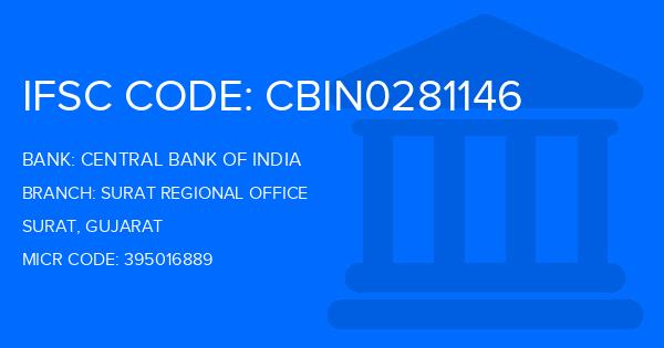 Central Bank Of India (CBI) Surat Regional Office Branch IFSC Code