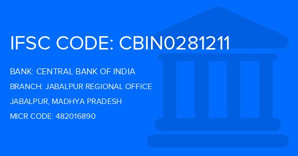 Central Bank Of India (CBI) Jabalpur Regional Office Branch IFSC Code