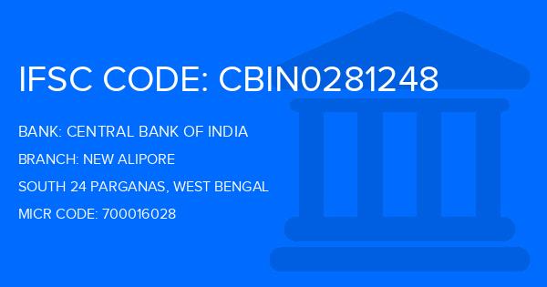 Central Bank Of India (CBI) New Alipore Branch IFSC Code