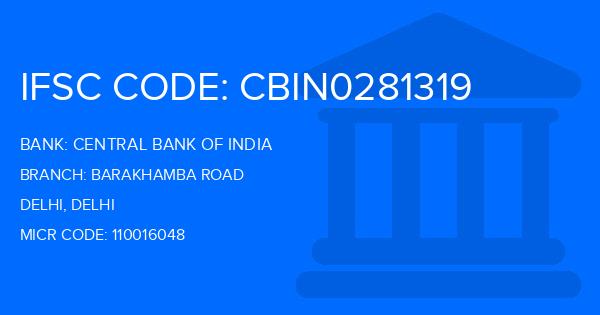 Central Bank Of India (CBI) Barakhamba Road Branch IFSC Code