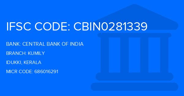 Central Bank Of India (CBI) Kumily Branch IFSC Code