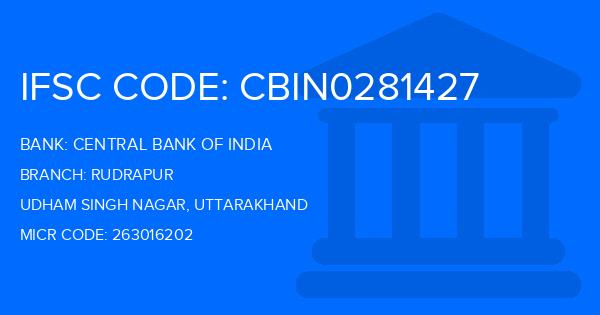 Central Bank Of India (CBI) Rudrapur Branch IFSC Code