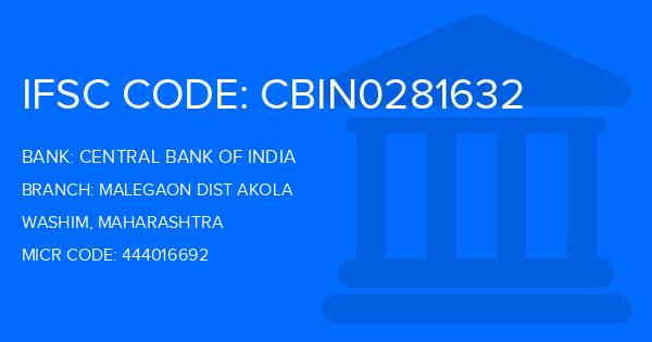 Central Bank Of India (CBI) Malegaon Dist Akola Branch IFSC Code