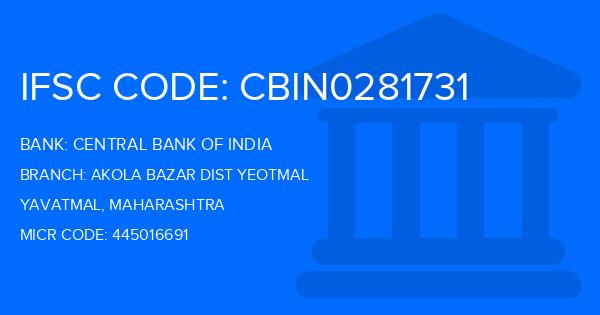 Central Bank Of India (CBI) Akola Bazar Dist Yeotmal Branch IFSC Code