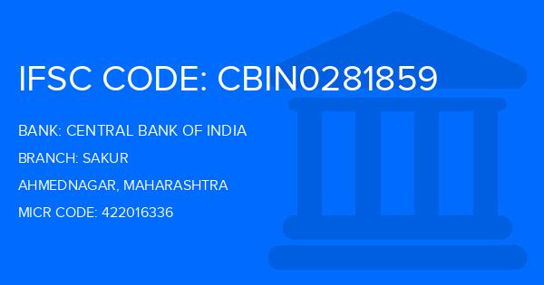 Central Bank Of India (CBI) Sakur Branch IFSC Code