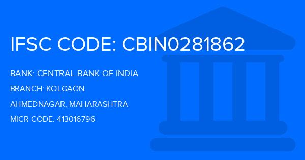 Central Bank Of India (CBI) Kolgaon Branch IFSC Code