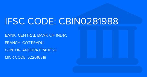 Central Bank Of India (CBI) Gottipadu Branch IFSC Code