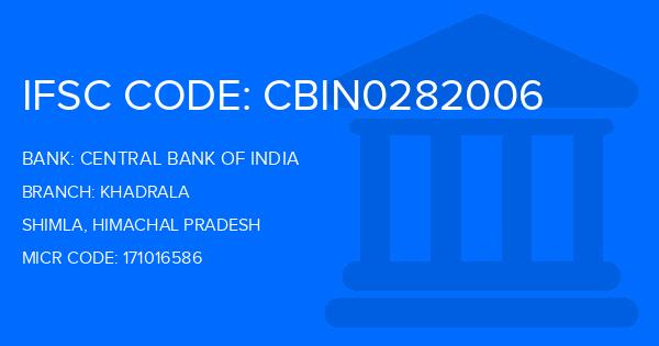 Central Bank Of India (CBI) Khadrala Branch IFSC Code