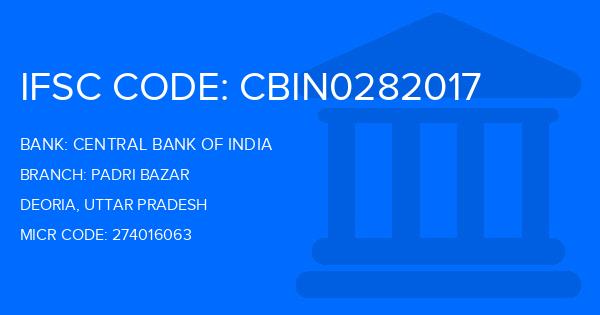 Central Bank Of India (CBI) Padri Bazar Branch IFSC Code