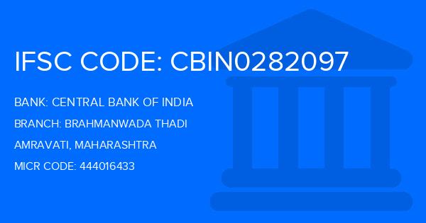 Central Bank Of India (CBI) Brahmanwada Thadi Branch IFSC Code