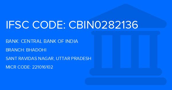 Central Bank Of India (CBI) Bhadohi Branch IFSC Code