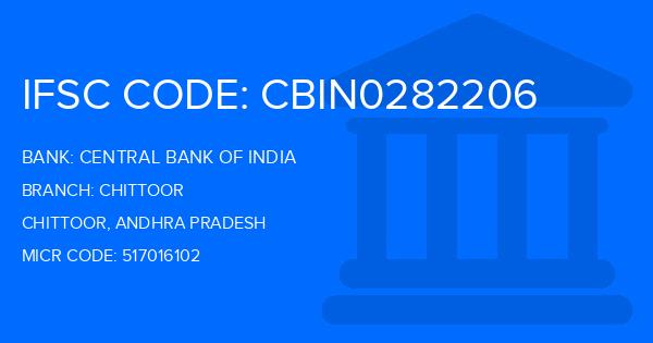 Central Bank Of India (CBI) Chittoor Branch IFSC Code