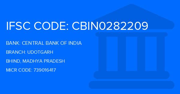 Central Bank Of India (CBI) Udotgarh Branch IFSC Code