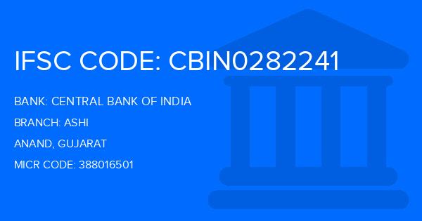 Central Bank Of India (CBI) Ashi Branch IFSC Code