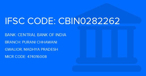 Central Bank Of India (CBI) Purani Chhawani Branch IFSC Code