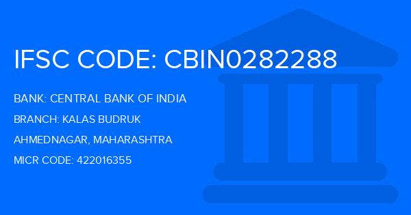 Central Bank Of India (CBI) Kalas Budruk Branch IFSC Code