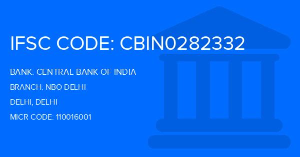 Central Bank Of India (CBI) Nbo Delhi Branch IFSC Code
