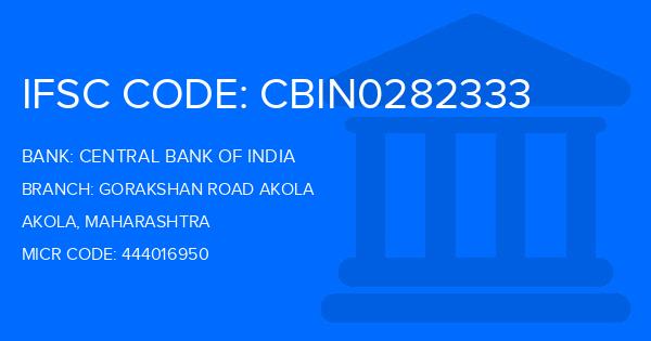 Central Bank Of India (CBI) Gorakshan Road Akola Branch IFSC Code
