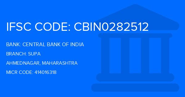 Central Bank Of India (CBI) Supa Branch IFSC Code