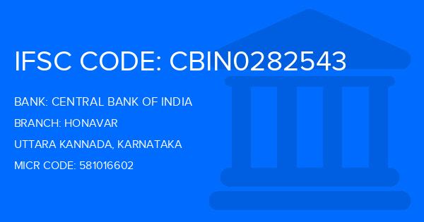 Central Bank Of India (CBI) Honavar Branch IFSC Code
