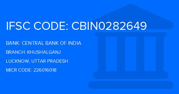 Central Bank Of India (CBI) Khushalganj Branch IFSC Code