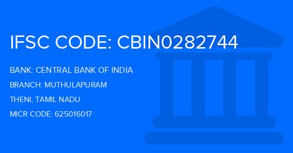 Central Bank Of India (CBI) Muthulapuram Branch IFSC Code