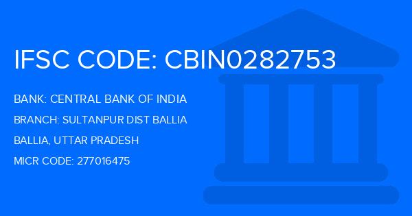 Central Bank Of India (CBI) Sultanpur Dist Ballia Branch IFSC Code