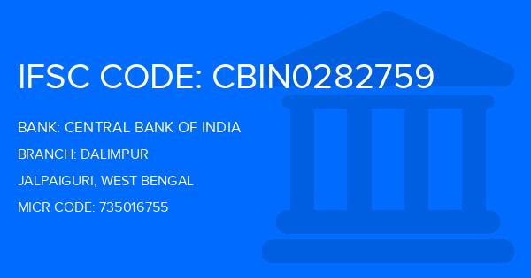 Central Bank Of India (CBI) Dalimpur Branch IFSC Code