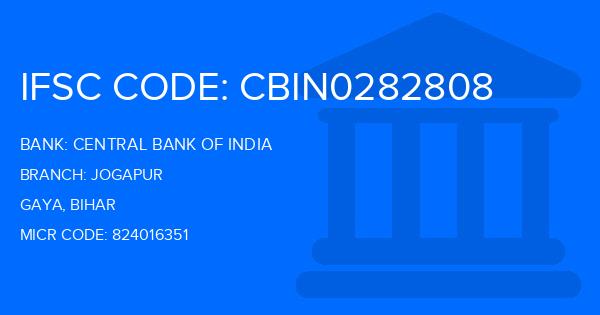 Central Bank Of India (CBI) Jogapur Branch IFSC Code