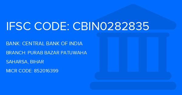 Central Bank Of India (CBI) Purab Bazar Patuwaha Branch IFSC Code
