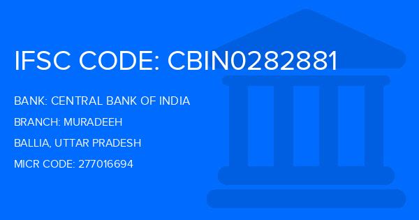 Central Bank Of India (CBI) Muradeeh Branch IFSC Code