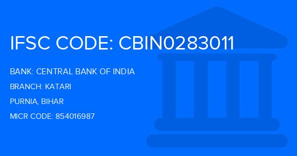 Central Bank Of India (CBI) Katari Branch IFSC Code