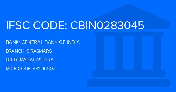 Central Bank Of India (CBI) Sirasmarg Branch IFSC Code