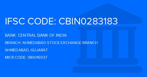 Central Bank Of India (CBI) Ahmedabad Stock Exchange Branch