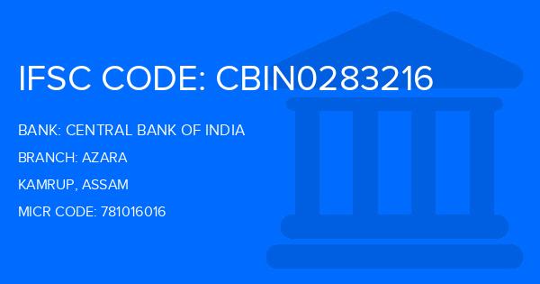 Central Bank Of India (CBI) Azara Branch IFSC Code