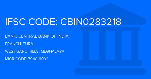 Central Bank Of India (CBI) Tura Branch IFSC Code