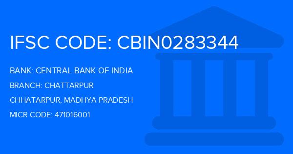 Central Bank Of India (CBI) Chattarpur Branch IFSC Code